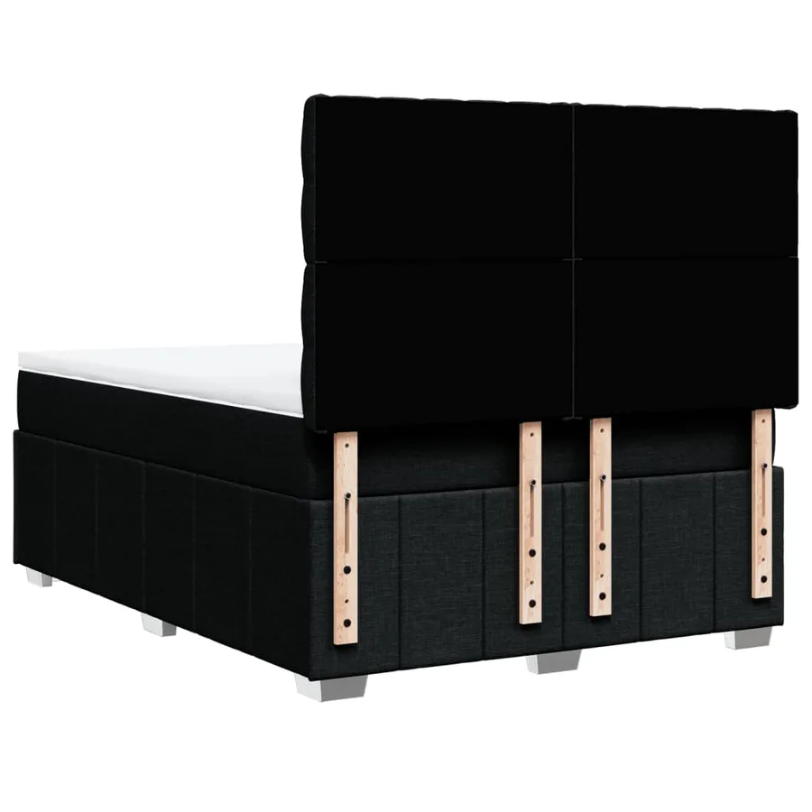 Sommier à lattes de lit avec matelas Noir 160x200 cm Tissu - 8