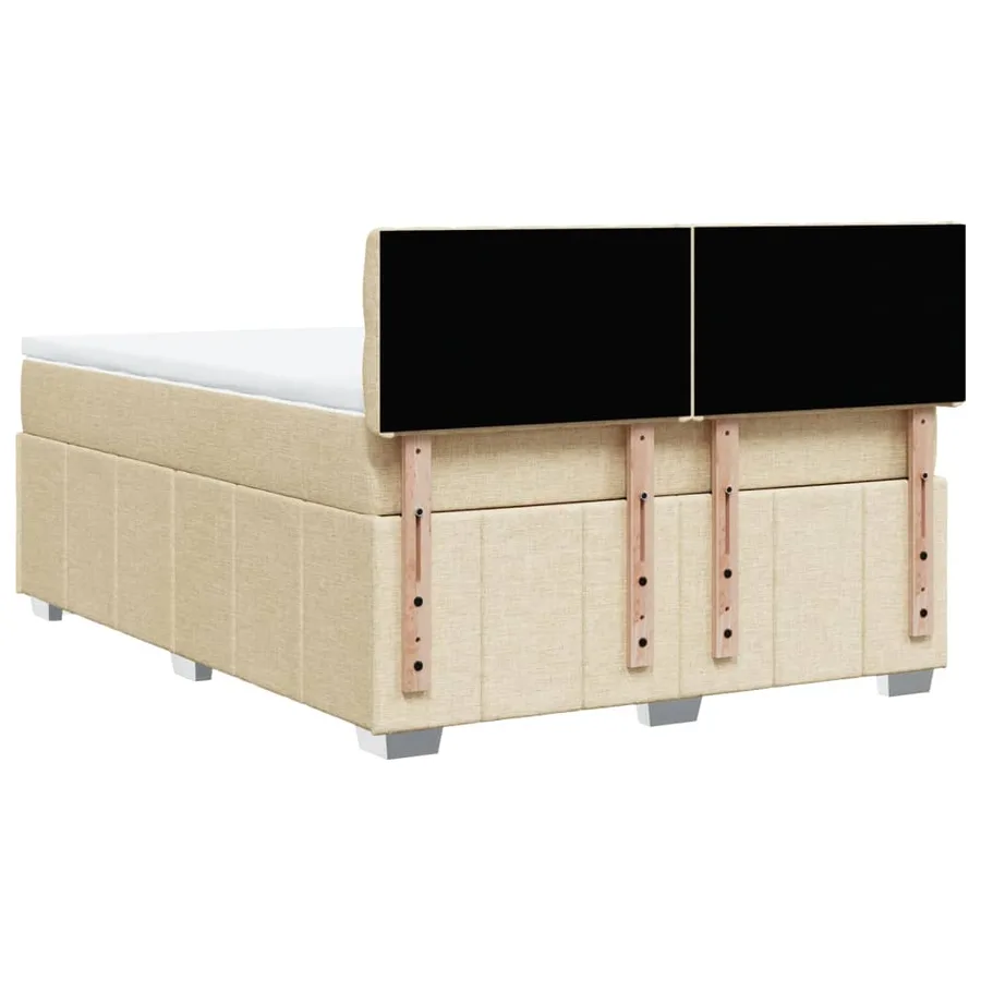 Sommier à lattes de lit avec matelas Crème 160x200 cm Tissu - 8