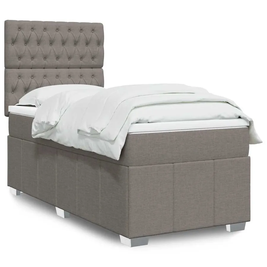Sommier à lattes de lit avec matelas Taupe 80x200 cm Tissu