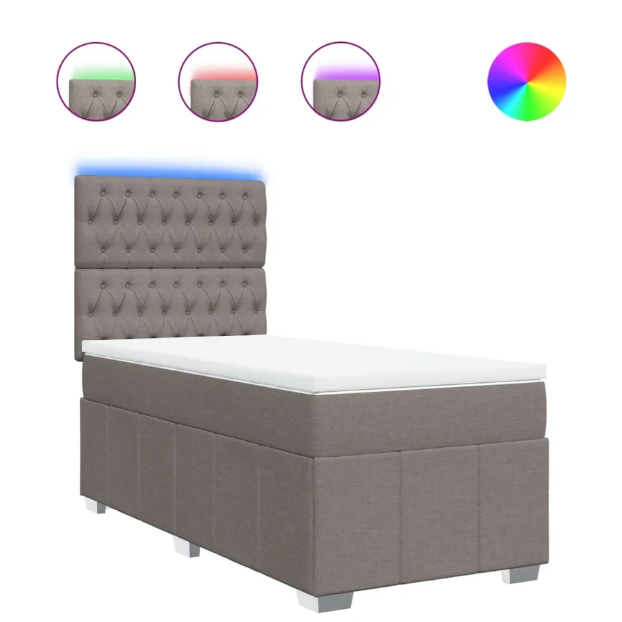 Sommier à lattes de lit avec matelas Taupe 80x200 cm Tissu - 2