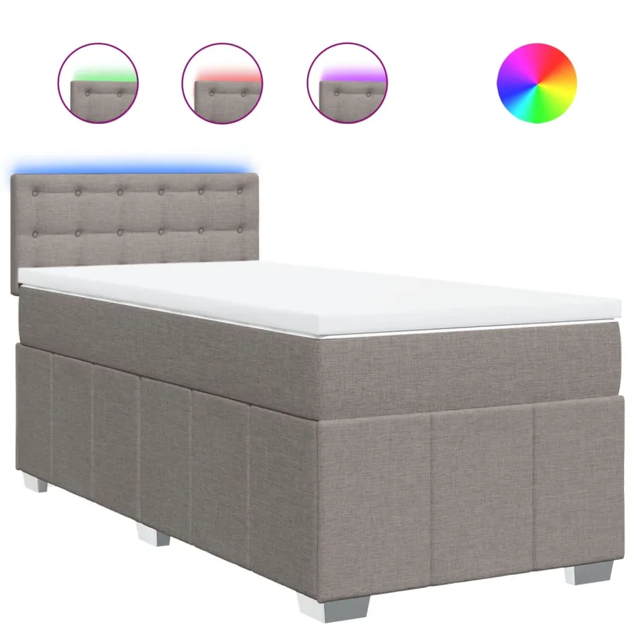 Sommier à lattes de lit avec matelas Taupe 80x200 cm Tissu - 2