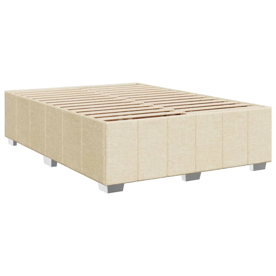 Sommier à lattes de lit avec matelas Crème 160x200 cm Tissu - 8