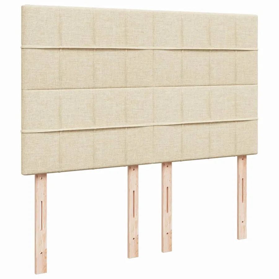 Sommier à lattes de lit avec matelas Crème 160x200 cm Tissu - 7