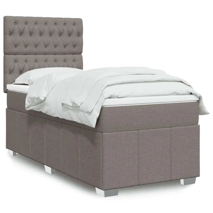 Sommier à lattes de lit avec matelas Taupe 80x200 cm Tissu