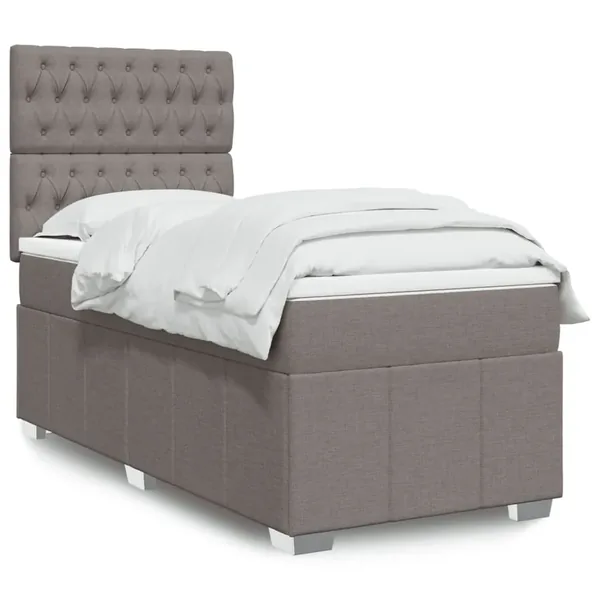 Sommier à lattes de lit avec matelas Taupe 80x200 cm Tissu