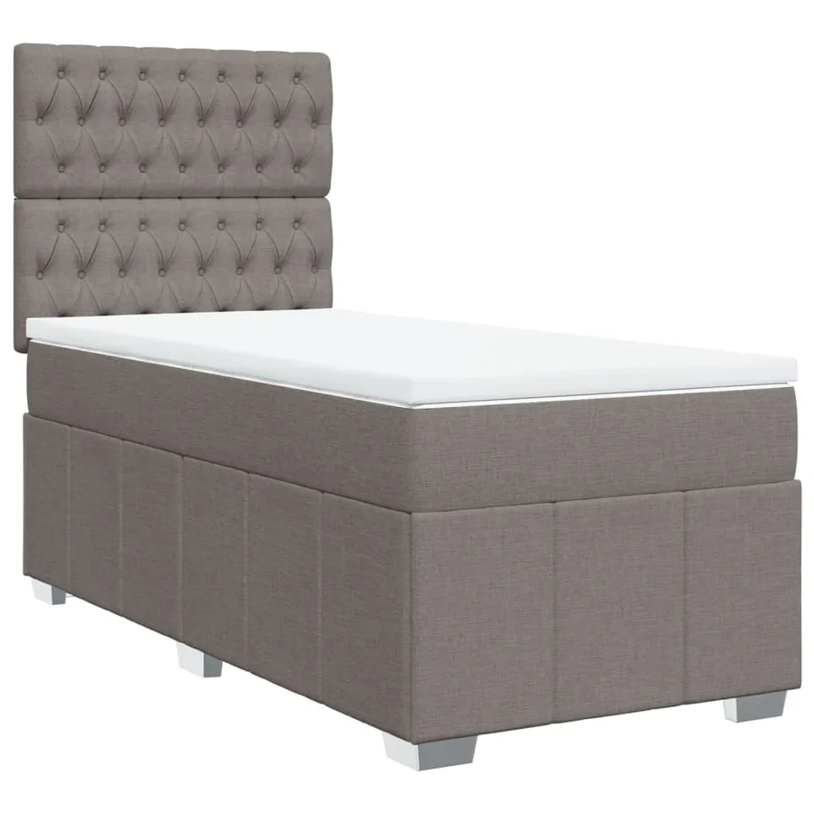 Sommier à lattes de lit avec matelas Taupe 80x200 cm Tissu - 2