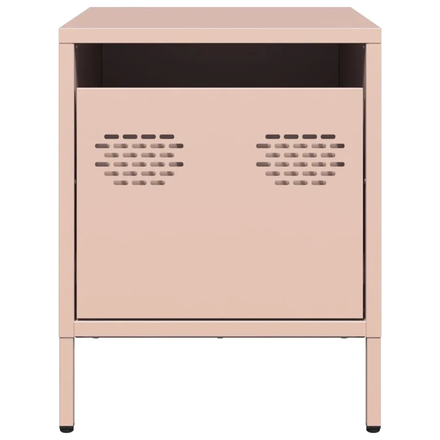 Table de chevet rose 35x39x43,5 cm acier - 5