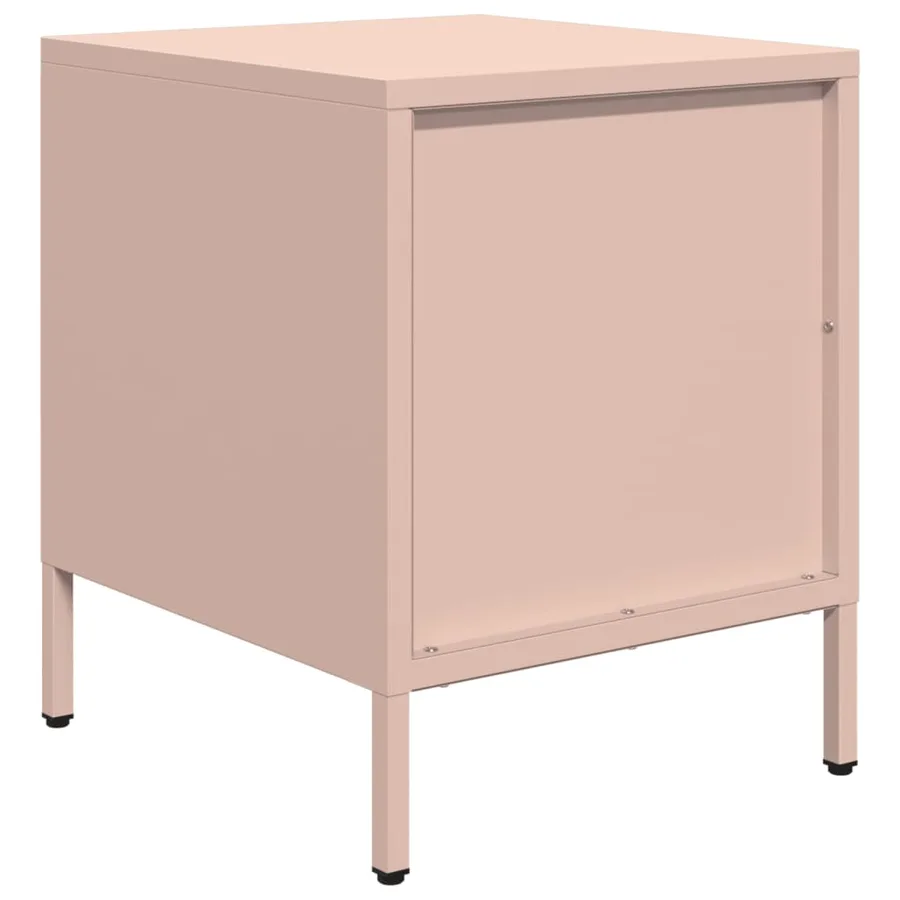 Table de chevet rose 35x39x43,5 cm acier - 7
