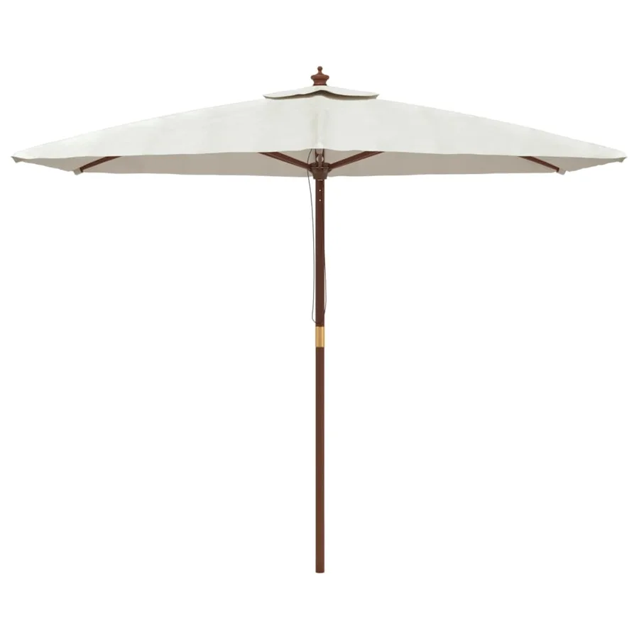 Parasol de jardin avec mât en bois sable 299x240 cm - 3