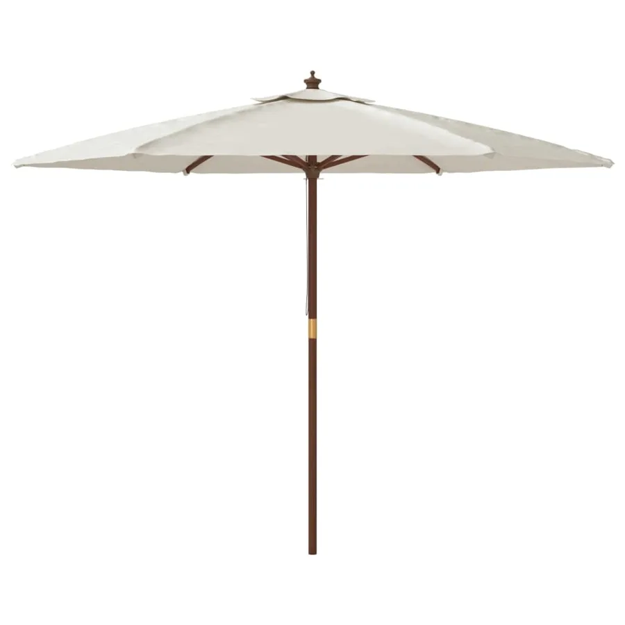 Parasol de jardin avec mât en bois sable 299x240 cm - 4