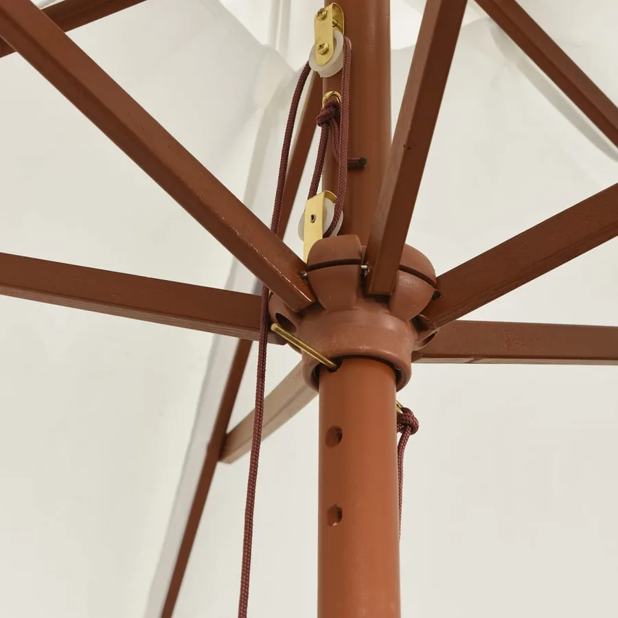 Parasol de jardin avec mât en bois sable 299x240 cm - 6