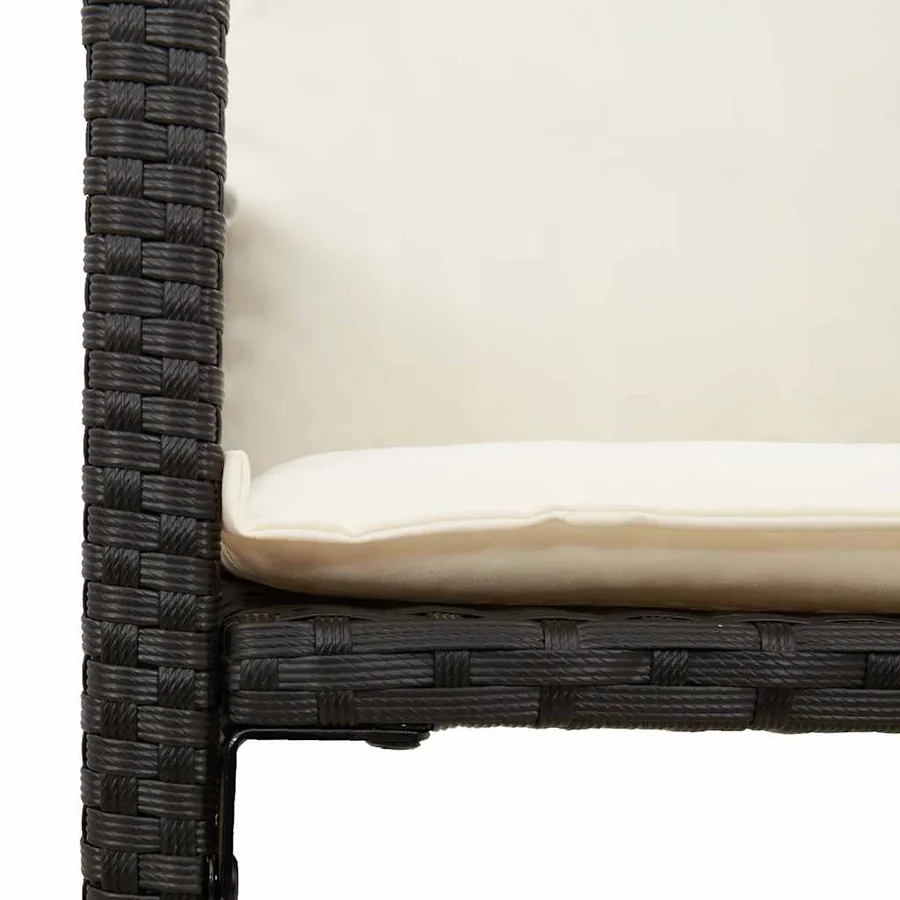 Ensemble de bar de jardin 5 pcs avec coussins noir poly rotin - 7