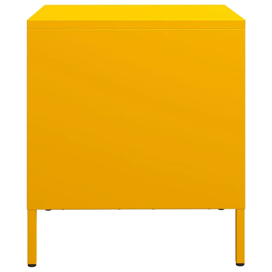 Table de chevet jaune moutarde 35x39x43,5 cm acier - 6