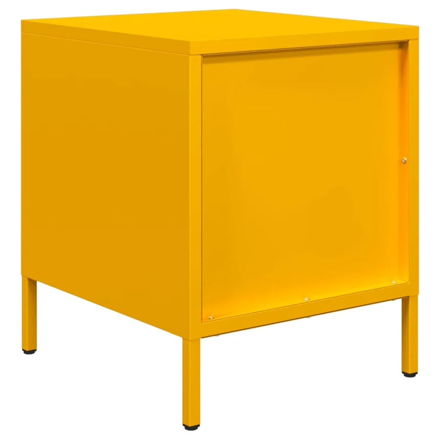 Table de chevet jaune moutarde 35x39x43,5 cm acier - 7