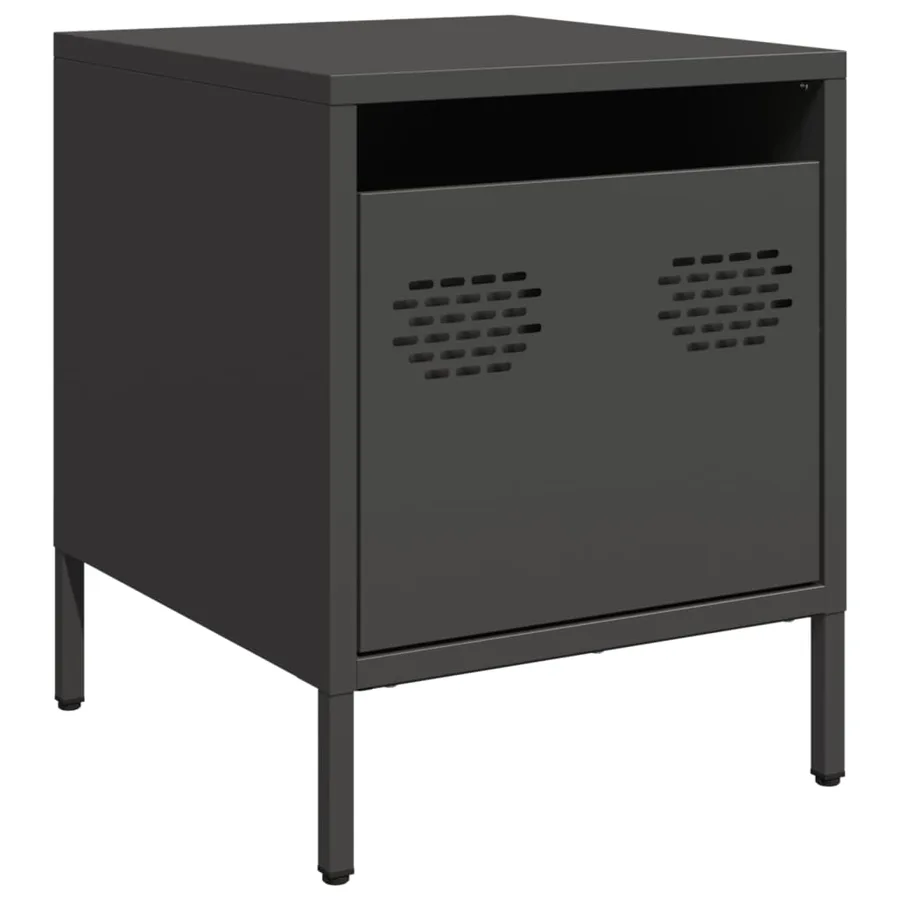 Table de chevet noir 35x39x43,5 cm acier - 2