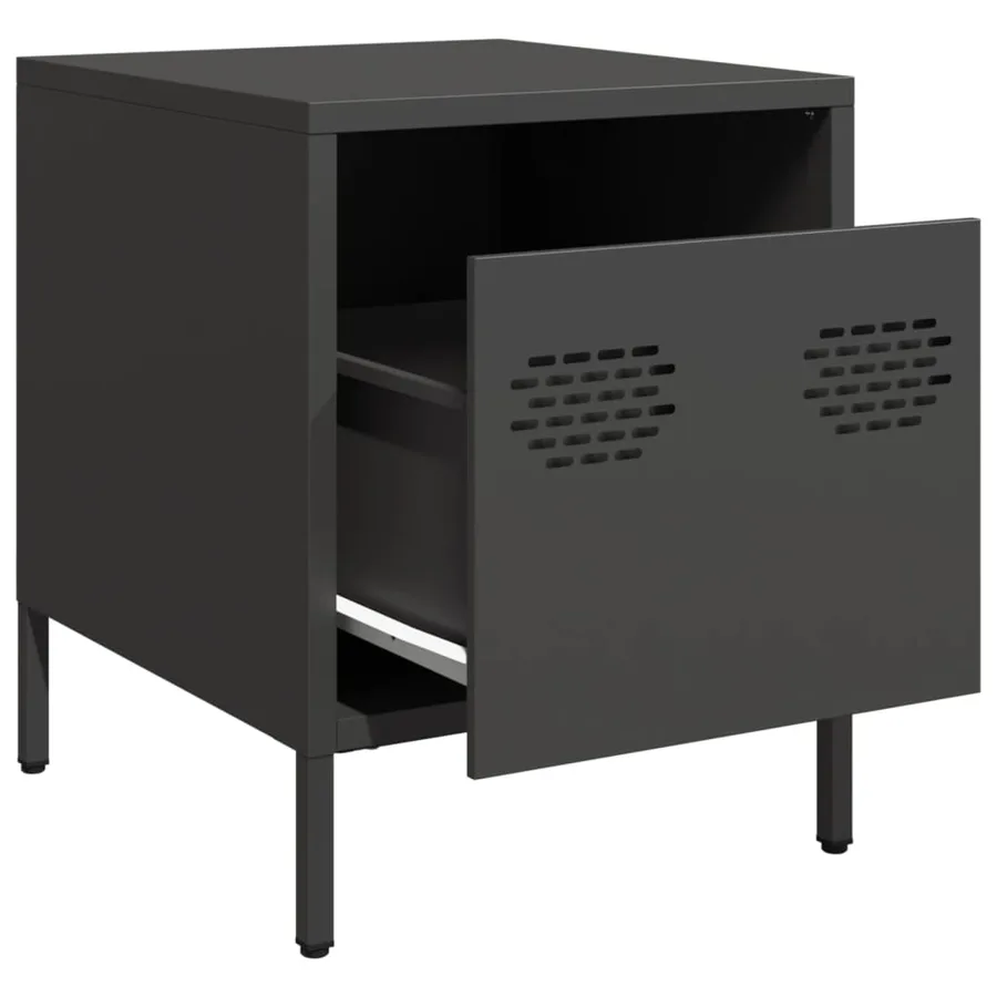 Table de chevet noir 35x39x43,5 cm acier - 4
