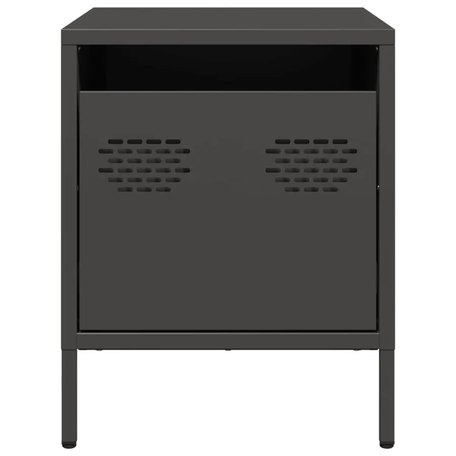 Table de chevet noir 35x39x43,5 cm acier - 5