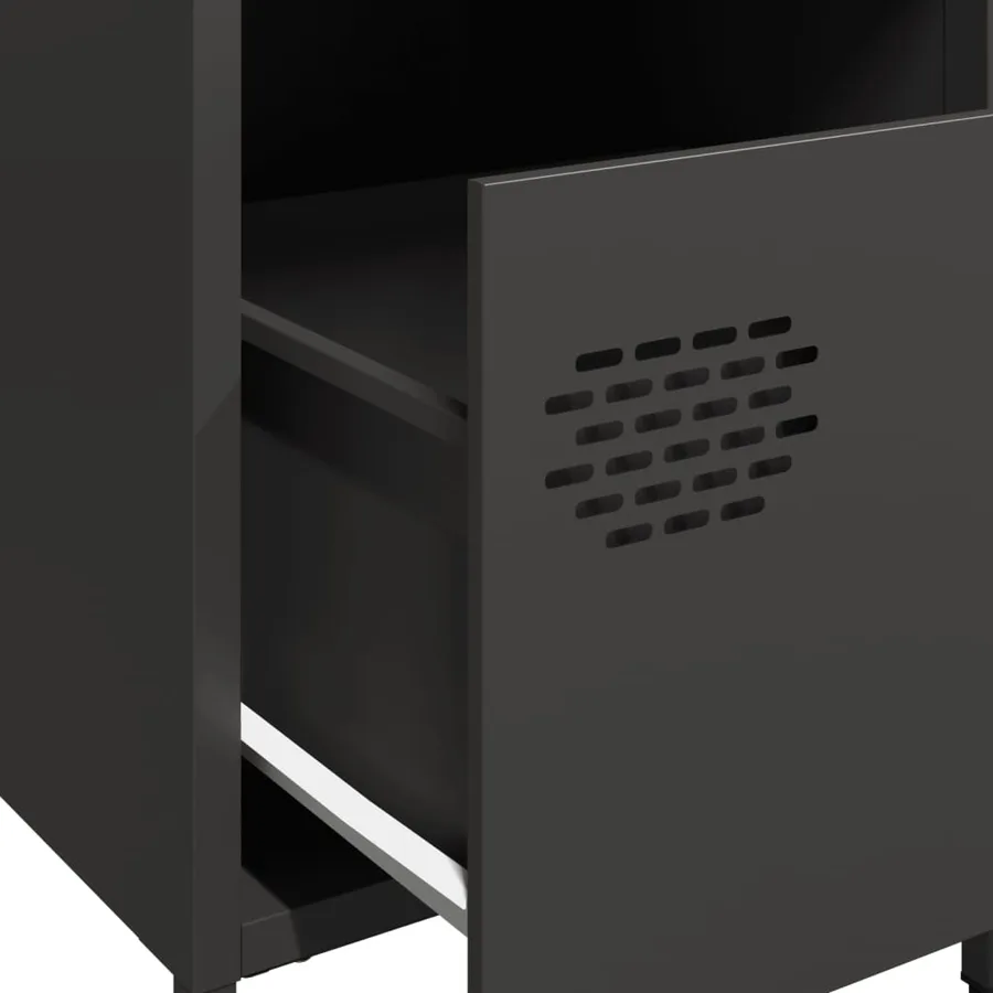 Table de chevet noir 35x39x43,5 cm acier - 9