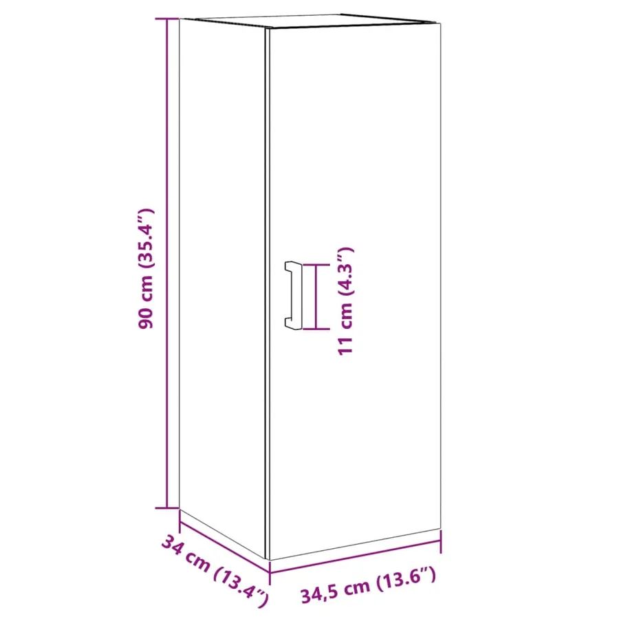 Armoire murale vieux bois 34,5x34x90 cm bois d'ingénierie - 12