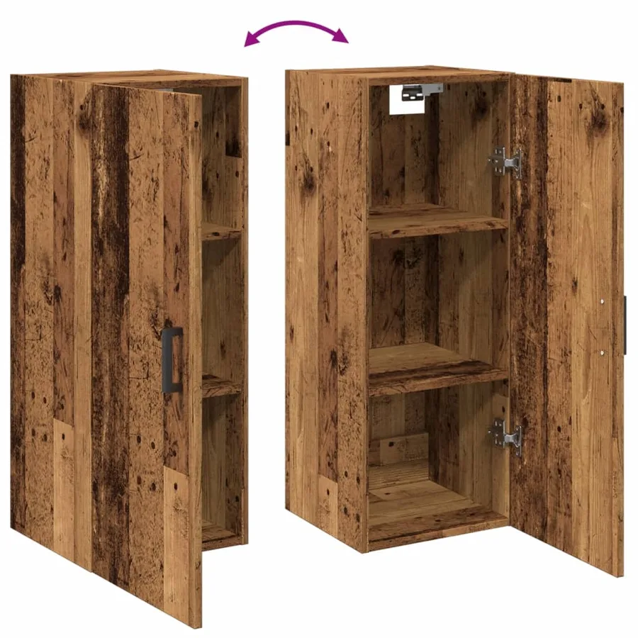 Armoire murale vieux bois 34,5x34x90 cm bois d'ingénierie - 8