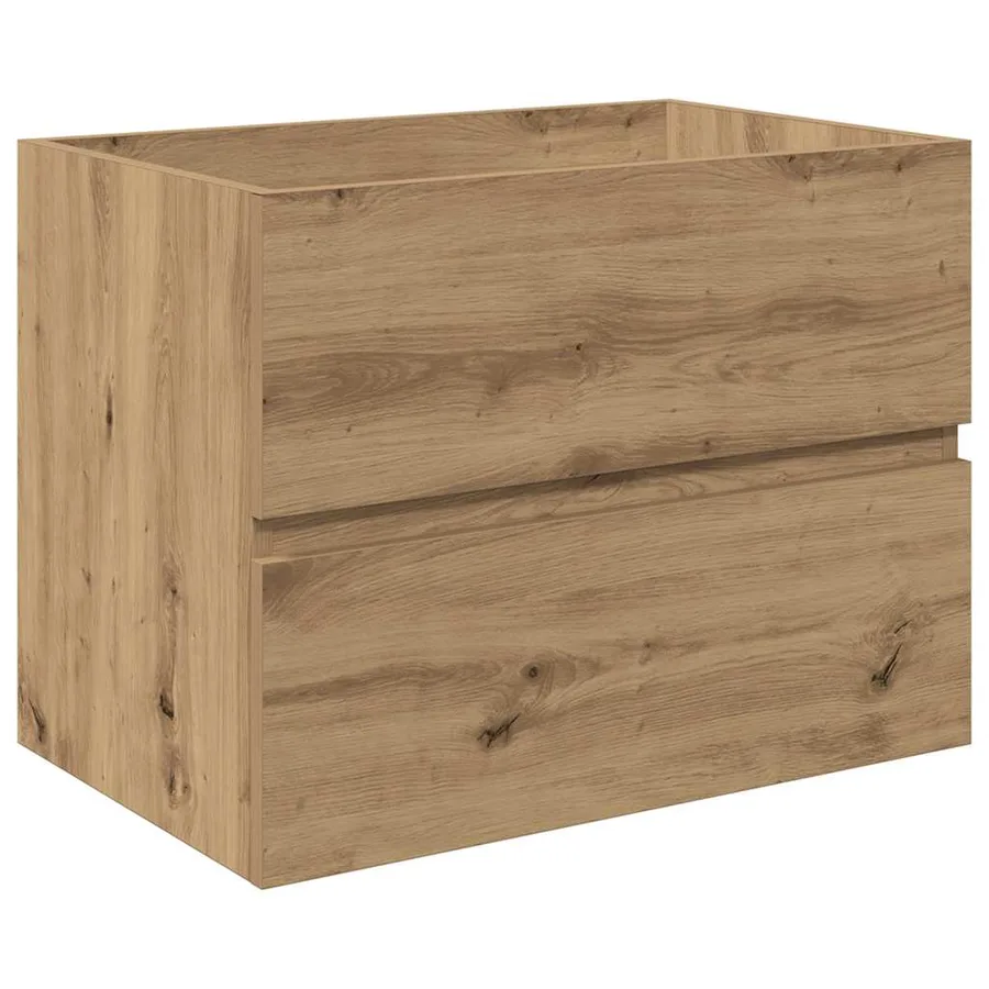 Meuble lavabo avec bassin et robinet intégrés chêne artisanal - 3