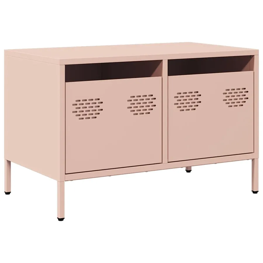 Meuble TV rose 68x39x43,5 cm acier laminé à froid - 2