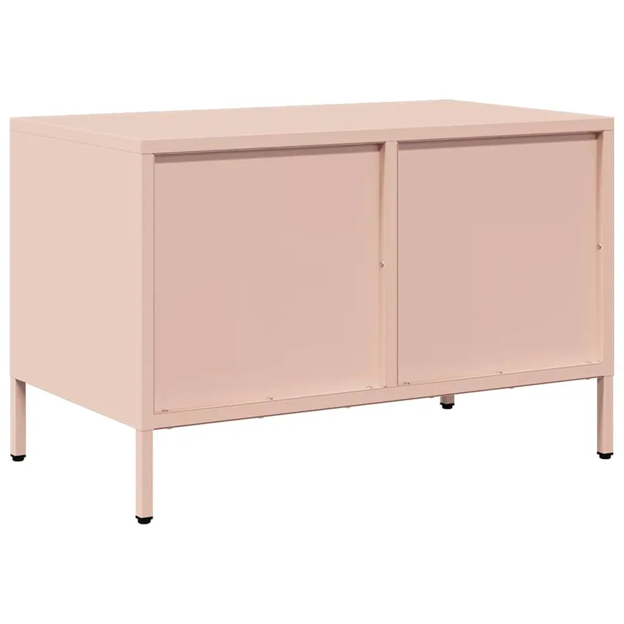 Meuble TV rose 68x39x43,5 cm acier laminé à froid - 7