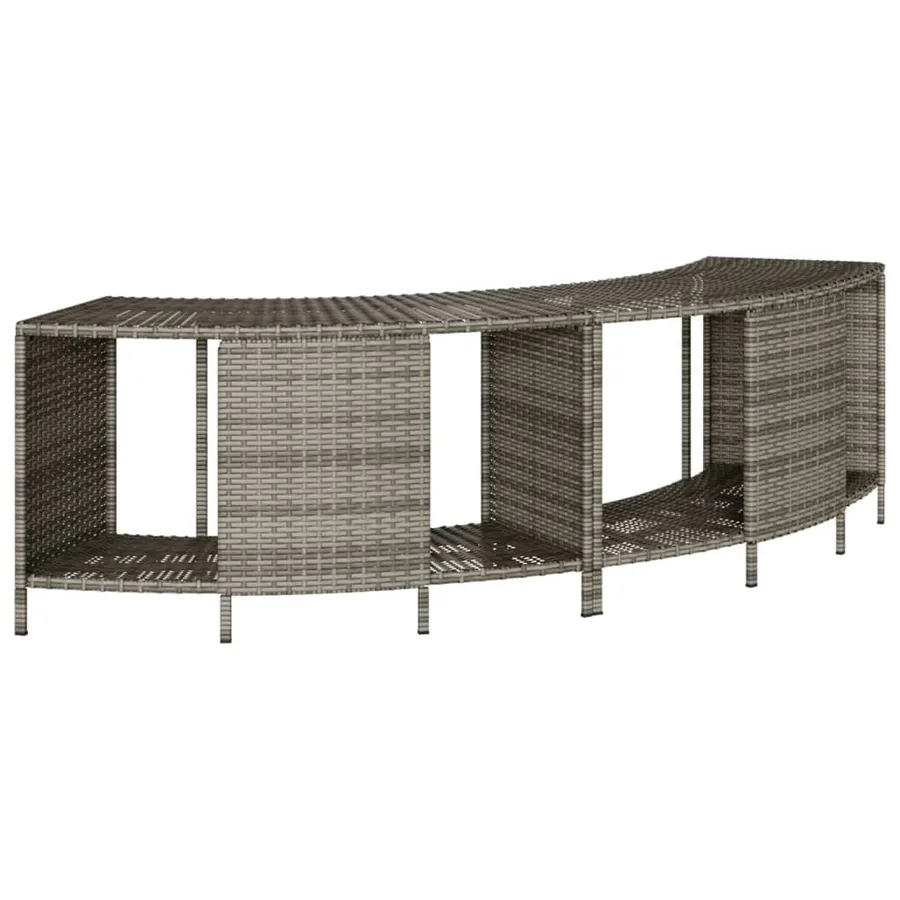 Étagères de rangement pour spa 2 pcs gris résine tressée - 2