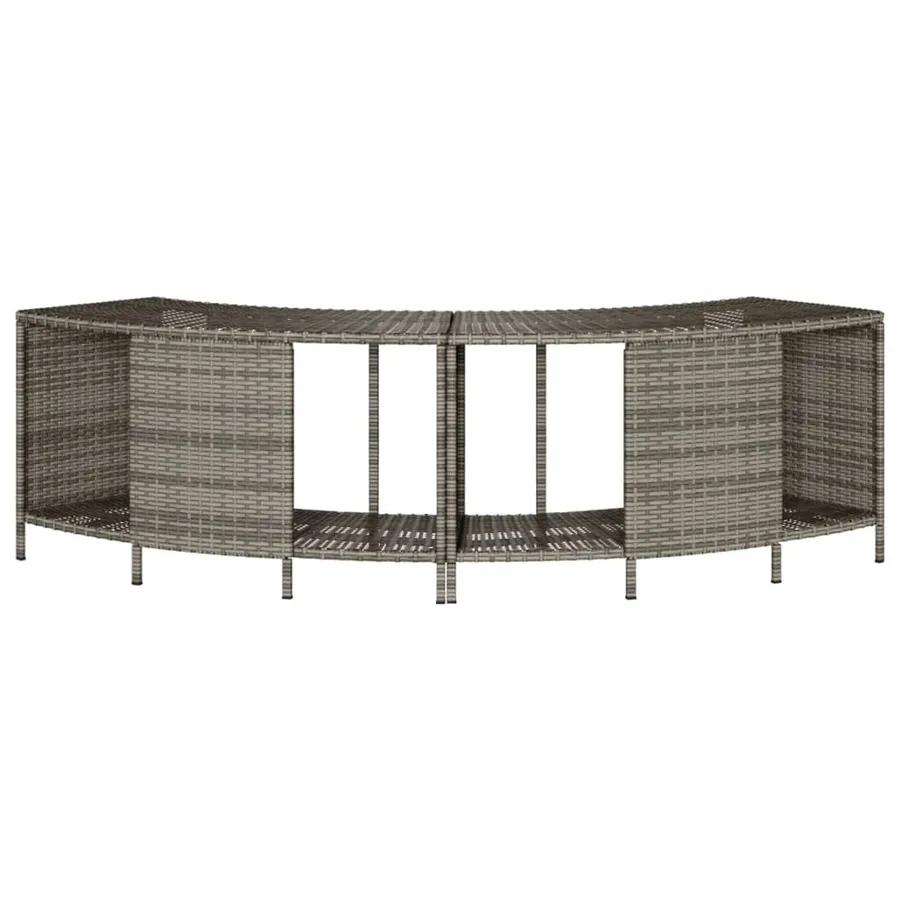 Étagères de rangement pour spa 2 pcs gris résine tressée - 4