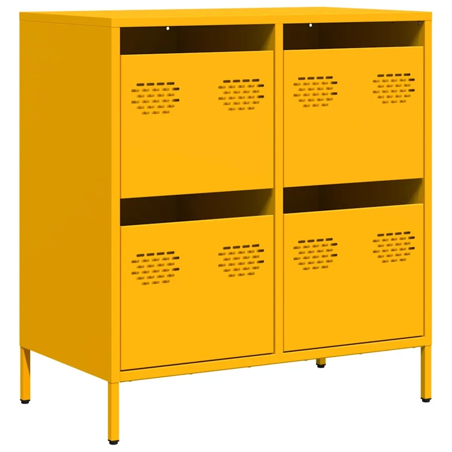 Buffet jaune moutarde 68x39x73,5 cm acier laminé à froid - 2