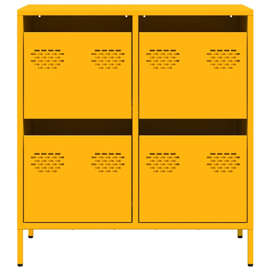 Buffet jaune moutarde 68x39x73,5 cm acier laminé à froid - 5