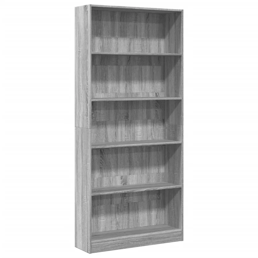 Bibliothèque sonoma gris 80x24x176 cm bois d'ingénierie - 2
