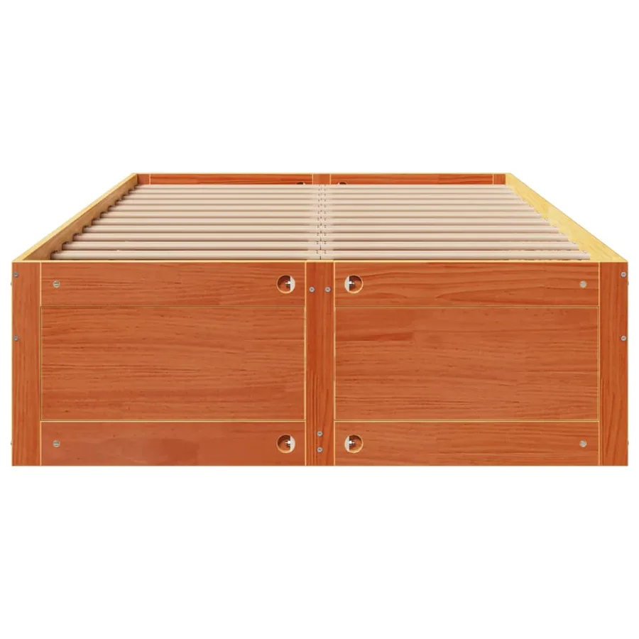 Cadre de lit sans matelas avec tiroirs 135x190 cm bois de pin - 4