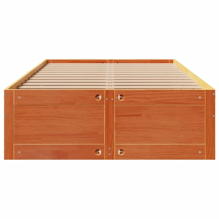Cadre de lit sans matelas avec tiroirs 120x200 cm bois pin - 4