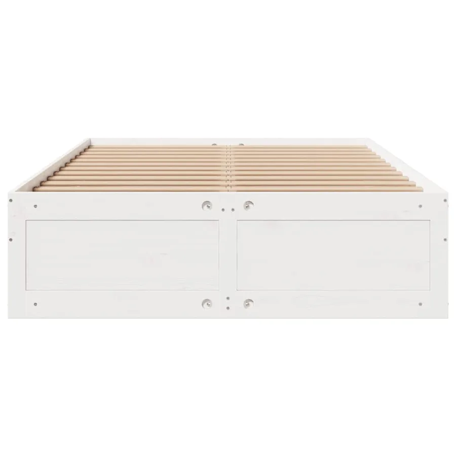 Cadre de lit sans matelas avec tiroirs blanc 150x200 cm pin - 4