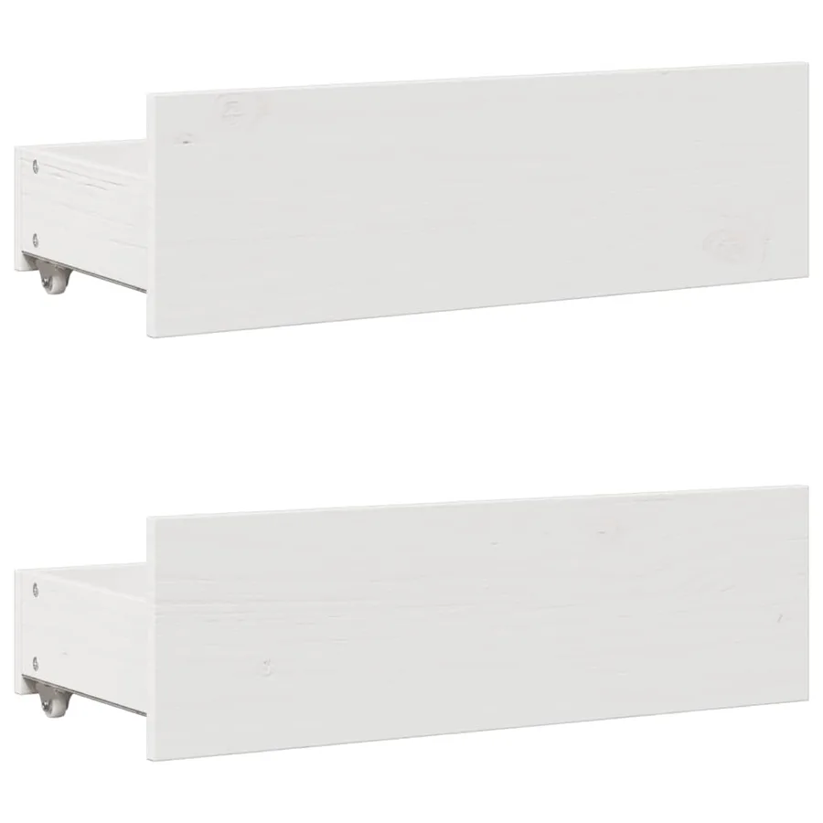 Cadre de lit sans matelas avec tiroirs blanc 150x200 cm pin - 8