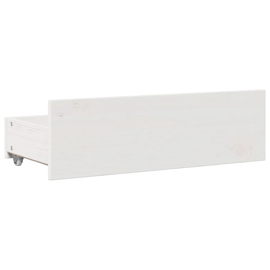 Cadre de lit sans matelas avec tiroirs blanc 150x200 cm pin - 9
