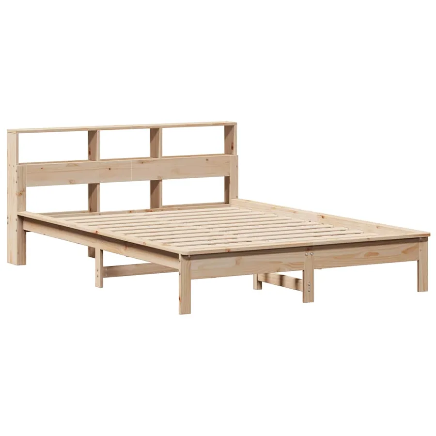 Lit bibliothèque sans matelas 120x200 cm bois de pin massif - 7