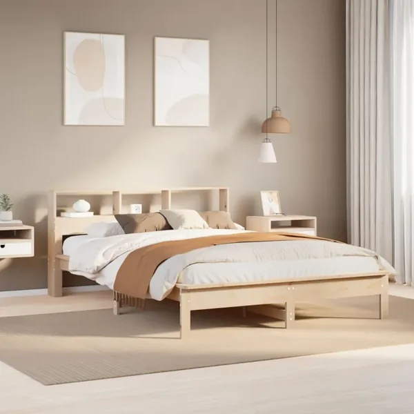 Cadre de lit sans matelas 140x200 cm bois massif de pin