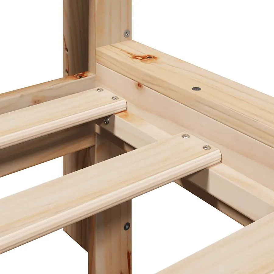 Lit bibliothèque sans matelas 75x190 cm bois de pin massif - 10