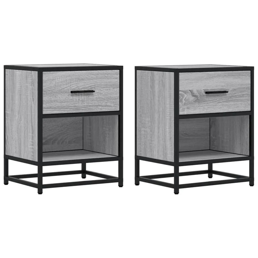 Tables de chevet 2 pcs sonoma gris 40x31x50 cm bois ingénierie - 2