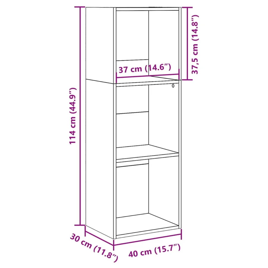 Bibliothèque sonoma gris 40x30x114 cm bois d'ingénierie - 9