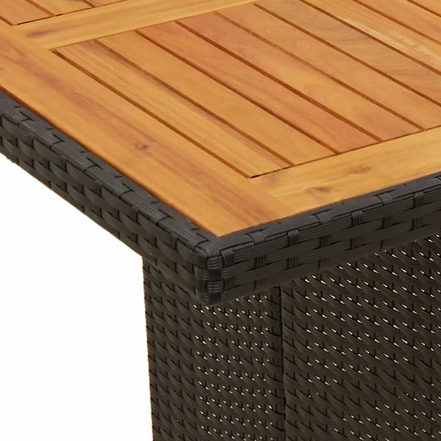 Ensemble de bistro de jardin 7 pcs coussins noir poly rotin - 5