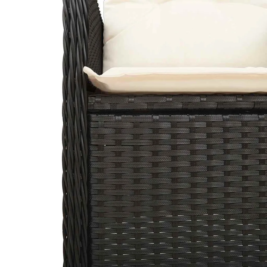 Ensemble de bistro de jardin 7 pcs coussins noir poly rotin - 6
