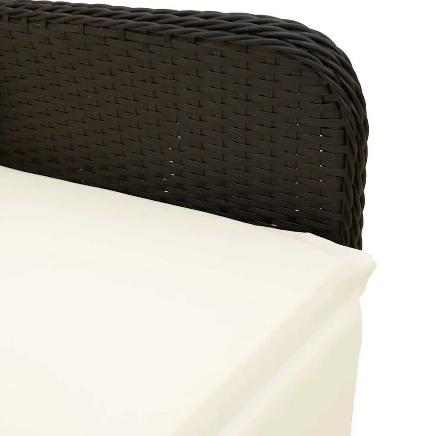 Ensemble de bistro de jardin 9 pcs coussins noir poly rotin - 8