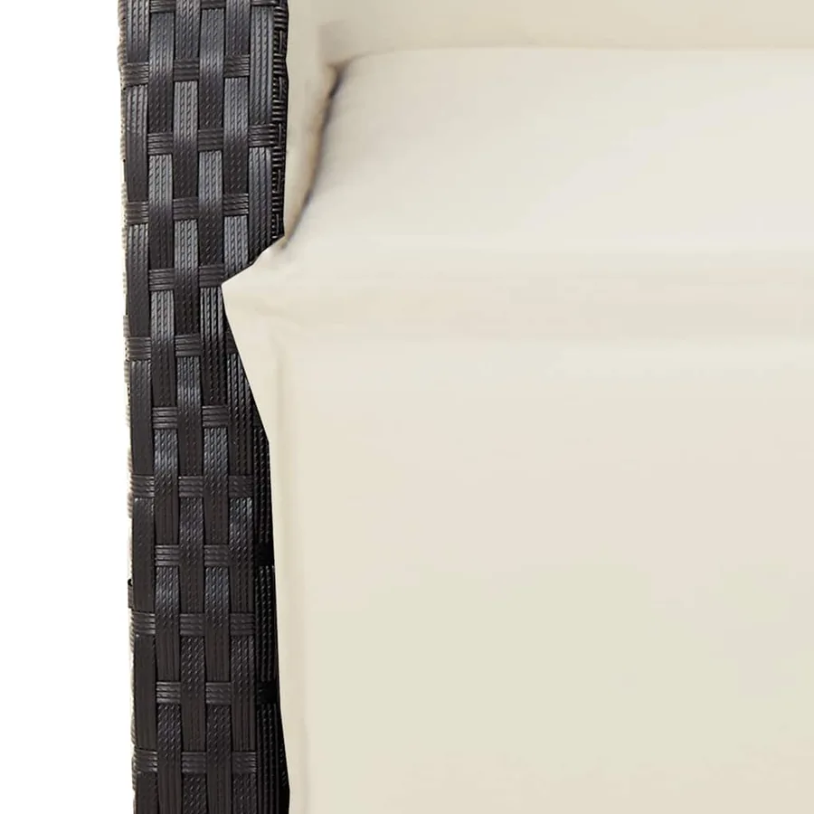 Ensemble à manger de jardin 9pcs coussins noir résine tressée - 6
