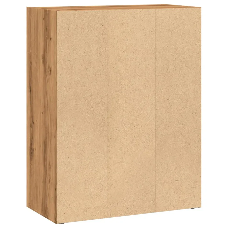 Bibliothèque chêne artisanal 60x30x77 cm bois d'ingénierie - 5