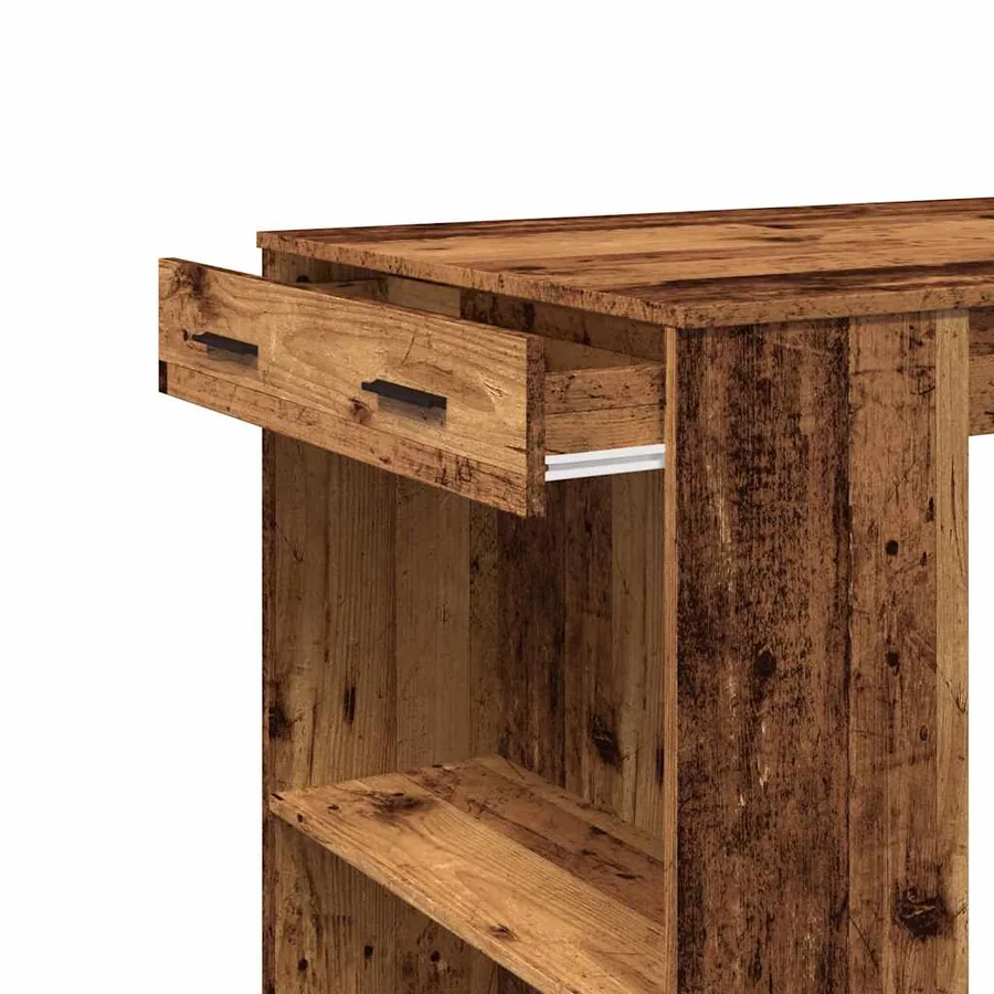 Table de bar vieux bois 102x70x103,5 cm bois d'ingénierie - 8
