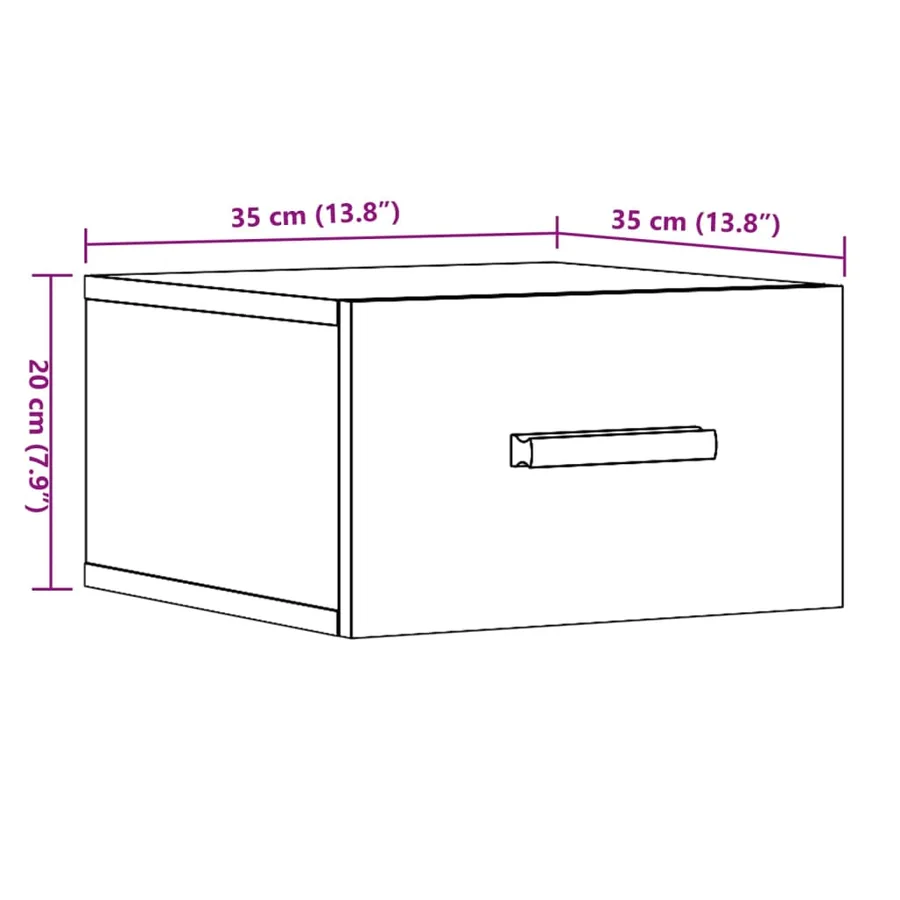 Tables de chevet murales 2 pcs vieux bois 35x35x20 cm - 11