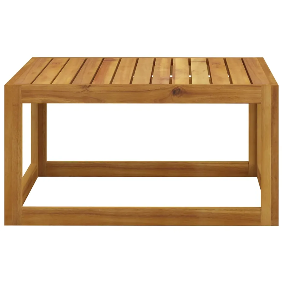 Salon de jardin 7 pcs avec coussin Crème Bois d'acacia solide - 17